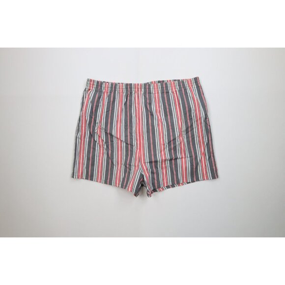 Vtg 90s Streetwear Mens 40 / 42 Faded Striped Color Block Lined Shorts Cotton - Picture 1 of 11